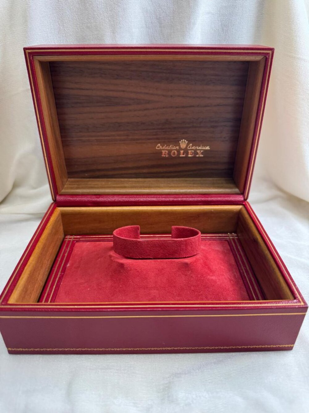 Rolex Vintage 1960's RED Ladies Day-Date Watch Box Geneve Suisse 56.01.2